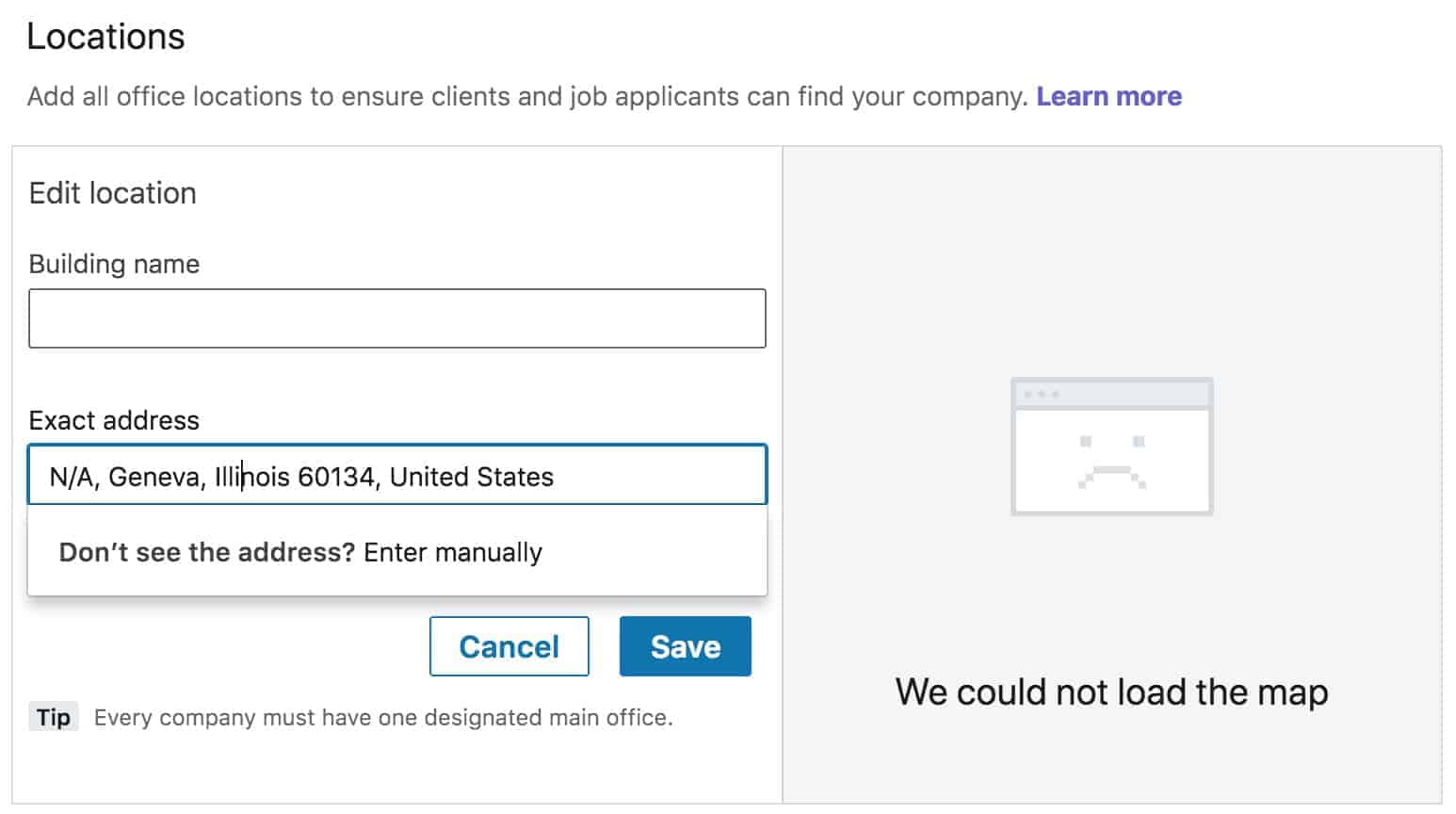 Removing your LinkedIn Business Address